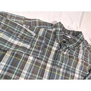 Ariat Pro Series Classic Fit Shirt Men XL Brown Green Plaid Western Cowboy Rodeo